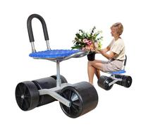 Siège de jardin réglable pivotant à 360° sur roulettes, chariot de jardinage pliable pour plus de confort, mobilité facile et soutien ergonomique