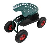 Siège de jardin roulant ECD Germany en acier pivotant 360 degrés hauteur réglable capacité de 150 kg