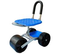 Siège de jardin roulant - Siège de travail pivotant à 360 degrés avec 4 roues plates pour travaux de jardin en plein air, solution de jardinage robuste pour le désherbage