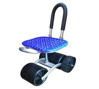 Siège de jardinage pliable avec hauteur réglable - tabouret de travail extérieur confortable avec roues et poignée | Chaise roulante compacte pour arrière-cour, serre, aménagement paysager de bricolag