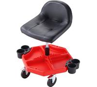 Siège de mécanicien pivotant - 136 kg - Tabouret à roulettes réglable en hauteur - Siège de travail stable pour l'atelier et le garage
