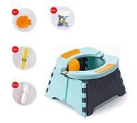 Siège de Pot Portatif pour Enfant Honboom | Pot de Voyage pour Enfants | Siège de Toilette Pliant | Siège de Pot Intérieur et Extérieur (Bleu)