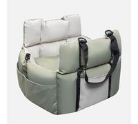 Siège de Sécurité pour Animaux de Compagnie pour Abarth Grande Punto Hatchback 2007-2012 5-Seater, Respirant Résistant Antidérapant Sécurisé avec Sangle,Green-Beige