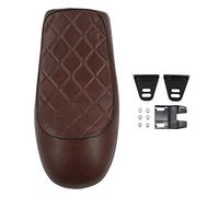 Siège de Selle de Moto Vintage Racer, Siège de Moto Hump Cafe Racer, Coussin de Siège de Moto Bosse Forme Remplacement Vintage pour CB125 CB175 CB200 CB350 CB360 CB400(Carreaux marron)