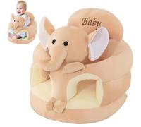 Siège de sol pour bébé, éléphant mignon de 17, 7 pouces, siège bébé pour apprendre à s'asseoir avec plaque support épaissie, doux et élastique pour les tout-petits