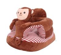 Siège de soutien pour bébé mignon dessin animé velours infantile assis chaise douce apprentissage assis chaise stable canapé chaise pour bébés tout-petits 52 x 45 x 36 cm (Singe brun)