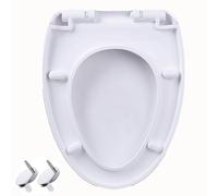 Siège de toilette à fermeture douce, Vge Velle en V White épaissie de siège de toilette PP avec charnière en acier inoxydable réglable à 360 °, couvercle de toilettes de démontage rapide en un clic,