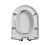 Siège de toilette à fermeture doux, sièges de toilette en forme de blanc D, à libération rapide pour un nettoyage facile, siège à loo durable, charnière réglable à 360 ° à 360 °, 17,32 "