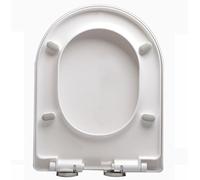 Siège de toilette à fermeture lente, siège de toilette PP blanc avec charnières réglables à 360 ° et libération rapide pour une couverture de siège de toilettes en forme de toilette facile à