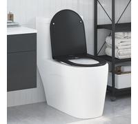 Siège de toilette à libération rapide vidaXL avec fermeture douce - Duroplast, Noir