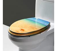 Siège de toilette à proximité mousse allongée, sièges de toilette à motif en marbre, couvercle de toilette à résine lourde, couvercle silencieux avec pare-chocs de siège non glissé, facile à
