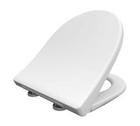 Siège de toilette, Abattant WC à fermeture amortie D. Fixation par le haut, avec système de déverrouillage rapide Click & Clean. blanc charnières en acier, forme, 380 x 480 mm