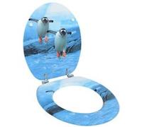 vidaXL Siège de toilette avec couvercle MDF Design de pingouin