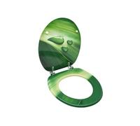 Siège de toilette avec couvercle MDF Vert Gouttes d'eau