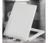 Siège de toilette carré à fermeture en douceur avec mécanisme de dégagement rapide monté sur le dessus