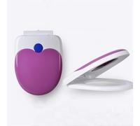 Siège de toilette circulaire à fermeture lente avec couvercle à fermeture silencieuse, mécanisme de fermeture lente monté en bas(Purple)