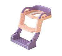 Siège de toilette d'apprentissage de la propreté, toilettes d'apprentissage de la propreté pliables pour tout-petits avec escabeau, échelle et poignée, chaise de pot pour enfants (Rose)