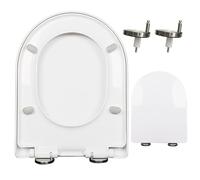 Siège de toilette de rechange à fermeture lente, pare-chocs antidérapants en polypropylène, facile à installer et à nettoyer, blanc très résistant, s'adapte à la plupart des toilettes standard