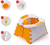Siège De Toilette De Voyage Pour Enfants (Orange Et Blanc) Siège De Toilette Pliant Siège De Toilette Pour L'intérieur Et L'extérieur Blanc
