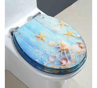 siège de toilette doux fermé, Abattant WC en résine transparente à fermeture lente, compatible avec les toilettes en U/V/O, 34 x 42 cm(N Style)