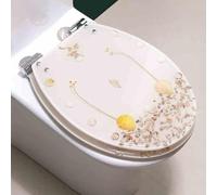 siège de toilette doux fermé, Abattant WC en résine transparente à fermeture lente, compatible avec les toilettes en U/V/O, 34 x 42 cm(S Style)