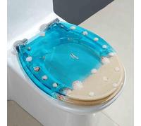 siège de toilette doux fermé, Abattant WC en résine transparente à fermeture lente, compatible avec les toilettes en U/V/O, 34 x 42 cm(P Style)
