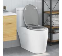 vidaXL Siège de toilette à libération rapide – Fermeture douce Duroplast Anthracite
