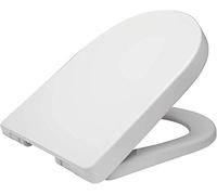 Siège de Toilette en Forme de D, Fermeture Douce, charnière réglable, dégagement Rapide, Couvercle Fixe supérieur, Couvercle de Salle de Bain UF