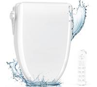 Siège de toilette intelligent pour bidet, siège de toilette chauffant avec sèche-linge, buse en acier inoxydable autonettoyante, couvercle à fermeture douce, eau chaude, lavage féminin et enfant