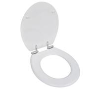 Siège de toilette MDF Couvercle à fermeture en douceur Blanc
