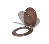 vidaXL Siège de toilette MDF Couvercle à fermeture en douceur Marron