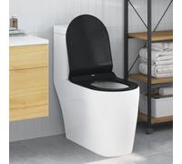 Siège de Toilette Noir 48.5 x 36 x 5 cm Polypropylène,Quincaillerie,Plomberie,Pièces & matériel de plomberie,Accessoires pour bidets & Toilettes,Sièges de Toilettes & de bidets-42015818