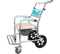 Siège de toilette portable réglable en hauteur pour personnes âgées et handicapées - Chaise percée de salle de bain pliable avec roulettes pour soins à domicile