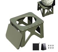 Siège de toilette portable, tabouret de camping pliable, banc d'extérieur léger pour randonnée, voyages, tente, plage, pêche, camping-car et voyage en voiture, noir, vert