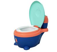 Siège de toilette portatif pour enfant en bas âge avec coussin en PU épaissi, siège de toilette confortable pour bébé, garçons et filles(Bleu)