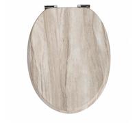 Siège de toilette premium en MDF | Avec mécanisme d'abaissement silencieux et élégante finition bois | Universel, robuste et durable | Qualité de marque de die Erdbeere