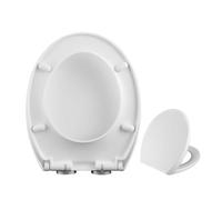 Siège de toilette rond à fermeture lente avec dégagement rapide | Siège de toilette commercial à façade fermée avec couvercle, facile à installer, for une décoration de salle de bain moderne