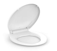 Siège de toilette rond avec dégagement rapide et fixation rapide, siège de toilette en plastique avec fermeture douce, ne se desserre jamais, facile à installer et à nettoyer, blanc