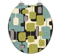 Siège de Toilette Rond en écailles de Poisson Bleu Cool, Motif sirène, carrelage sans Couture, Peau de Poisson, Couvercle de Toilette en résine Marine, Fermeture silencieuse, charnières à dégagement