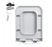 Siège de toilette, Sièges de toilettes rectangulaires avec abattant en PP et charnières réglables for un nettoyage facile, fixation par le haut/06C(04F)