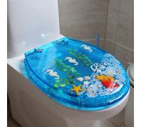 Siège de Toilette Standard en résine colorée avec façade Ronde et Couvercle à Fermeture Lente