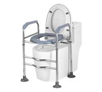 Siège de toilette surélevé avec poignées, rehausseur de siège de toilette pour personnes âgées avec hauteur et largeur réglables, siège de toilette surélevé pour personnes âgées, femmes enceintes