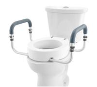 Siège De Toilette Surélevé-Duoku-Hauteur De 3,5 Po-Capacité De 300 Lb- Rampes En Aluminium Avec Rembourrage En Eva