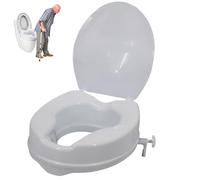 Siège de Toilette surélevé, siège de Toilette surélevé de 4 Pouces, rehausseur de 300 LB avec verrou et Couvercle, rehausseurs antidérapants pour Personnes âgées, Femmes Enceintes et Personnes ha