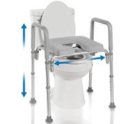 Siège de toilette surélevé The Ultimate™, élu #1 le plus confortable. Rembourré avec accoudoirs. Hauteur réglable. Siège de toilette surélevé de qualité supérieure avec accoudoirs pour toilettes