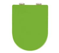 Siège de toilette vert, D allongé, siège de toilette PP avec charnières à libération tranquillement proches et rapides, facile à installer et à nettoyer, support supérieur, charnière réglable à 360