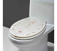 Siège de toilettes à fermeture douce, Abattant WC en résine avec butée inférieure verrouillable 42 x 36 cm, installation 13-21, for semi-fermé, multicolore(Style 6)