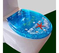 Siège de toilettes à fermeture douce, Abattant WC en résine multicolore 42x36 cm(Style 1)