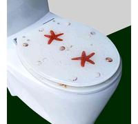 Siège de toilettes à fermeture douce, Abattant WC en résine multicolore 42x36 cm(Style 3)