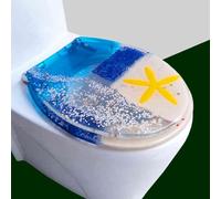 Siège de toilettes à fermeture douce, Abattant WC en résine multicolore 42x36 cm(Style 4)